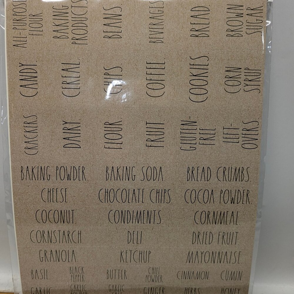 NEW! Rae Dunn Signature Collection Home Organization Label, 180ct, Kraft